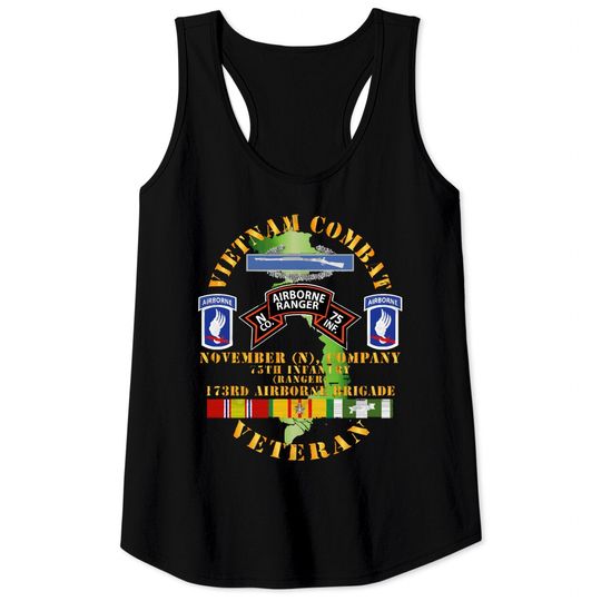 Vietnam Combat Vet - N Co 75th Infantry (Ranger) - 173rd Airborne Bde SSI - Vietnam Combat Vet N Co 75th Infantry - Tank Tops