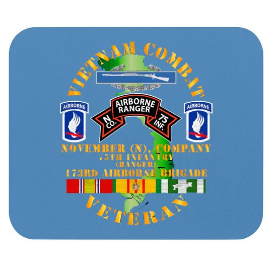 Vietnam Combat Vet - N Co 75th Infantry (Ranger) - 173rd Airborne Bde SSI - Vietnam Combat Vet N Co 75th Infantry - Mouse Pads