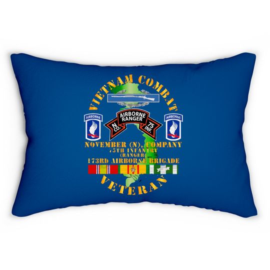 Vietnam Combat Vet - N Co 75th Infantry (Ranger) - 173rd Airborne Bde SSI - Vietnam Combat Vet N Co 75th Infantry - Lumbar Pillows