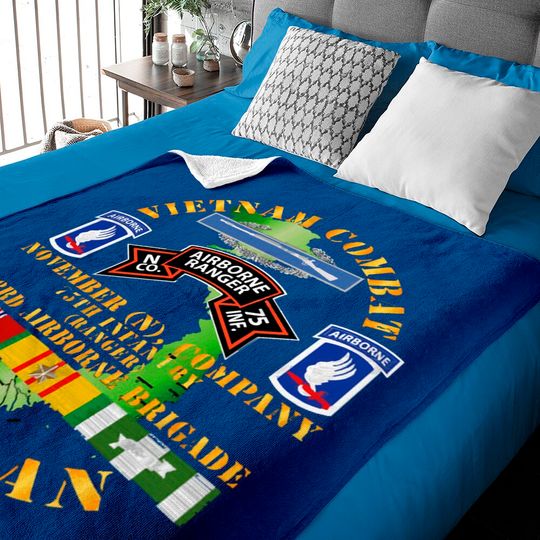 Vietnam Combat Vet - N Co 75th Infantry (Ranger) - 173rd Airborne Bde SSI - Vietnam Combat Vet N Co 75th Infantry - Baby Blankets