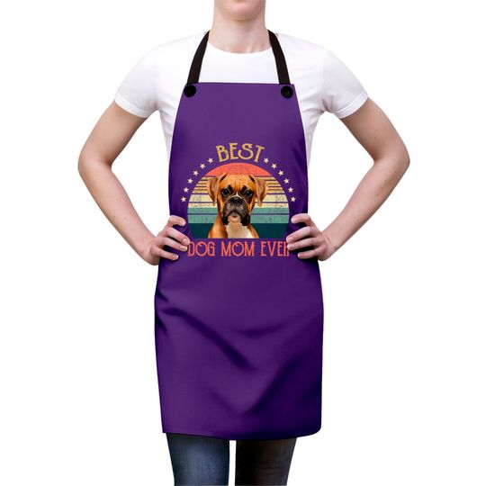 Womens Best Dog Mom Ever Boxer Mothers Day Gift - Quarantine - Aprons