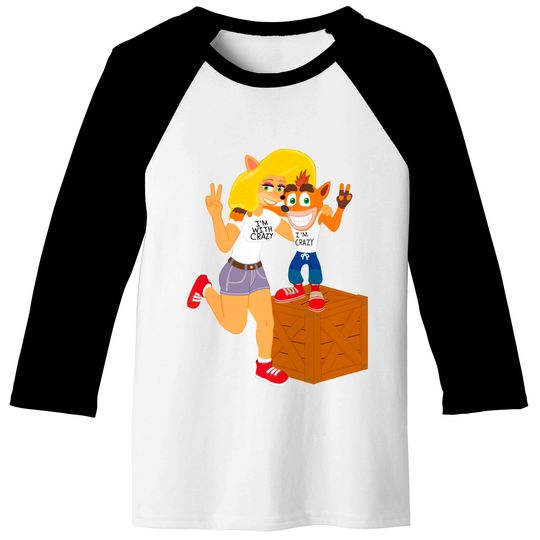 Crash and Tawna Together Again - Crash Bandicoot - Baseball Tees