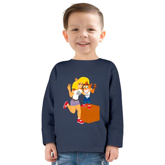 Crash and Tawna Together Again - Crash Bandicoot -  Kids Long Sleeve T-Shirts