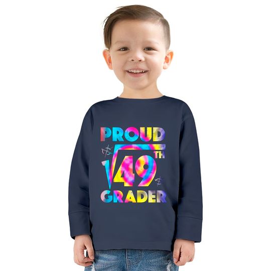 Proud 7th Grade Square Root of 49 Teachers Students - 7th Grade Student -  Kids Long Sleeve T-Shirts