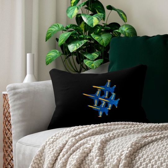 Navy Blue Angels - Navy - Lumbar Pillows