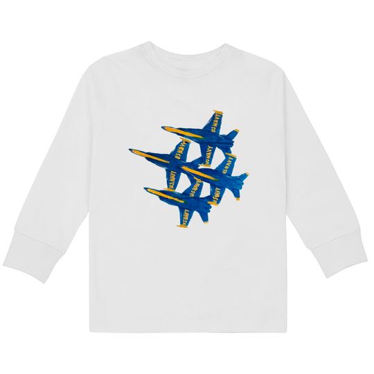 Navy Blue Angels - Navy -  Kids Long Sleeve T-Shirts