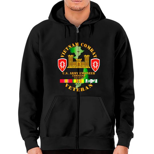 Vietnam Combat Engineer - Engineer Command Vietnam w SVC - Combat - Zip Hoodies