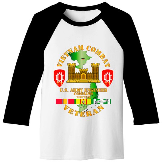 Vietnam Combat Engineer - Engineer Command Vietnam w SVC - Combat - Baseball Tees