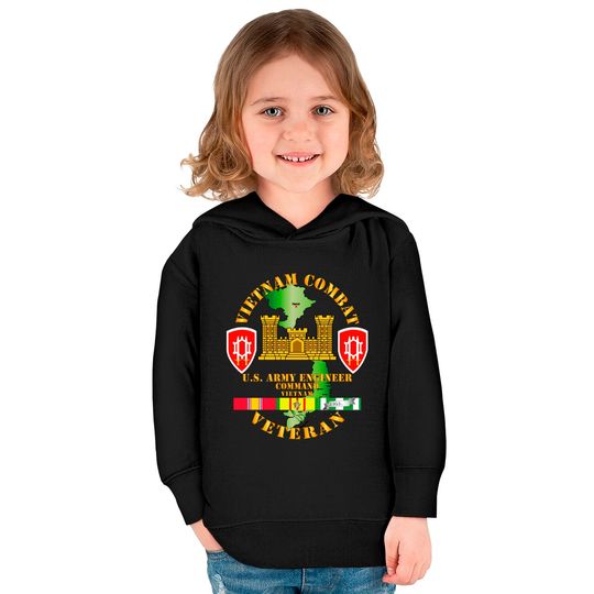 Vietnam Combat Engineer - Engineer Command Vietnam w SVC - Combat - Kids Pullover Hoodies