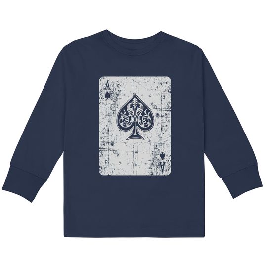 Discover Vintage ace of spades playing card poker  Kids Long Sleeve T-Shirts