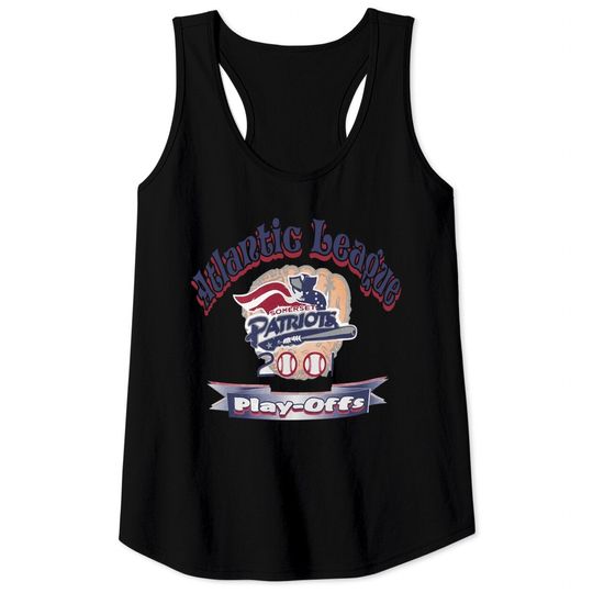 Vintage 2001 Somerset Patriots Atlantic League Playoffs Tank Tops, Somerset Patriots Baseball Team Shirt