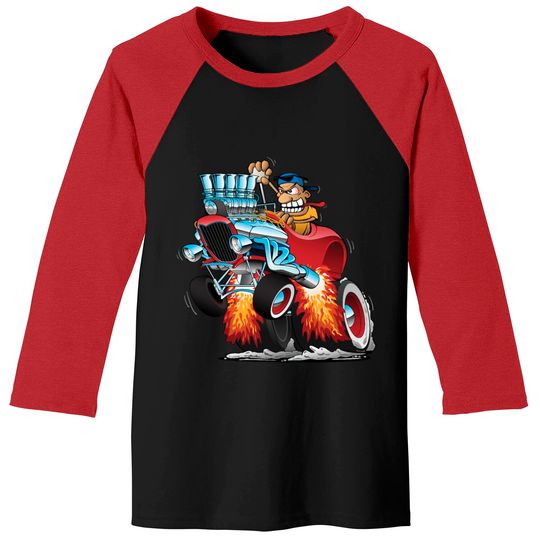 American Hot Rod Car Race Baseball Tees