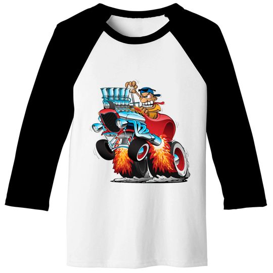 American Hot Rod Car Race Baseball Tees