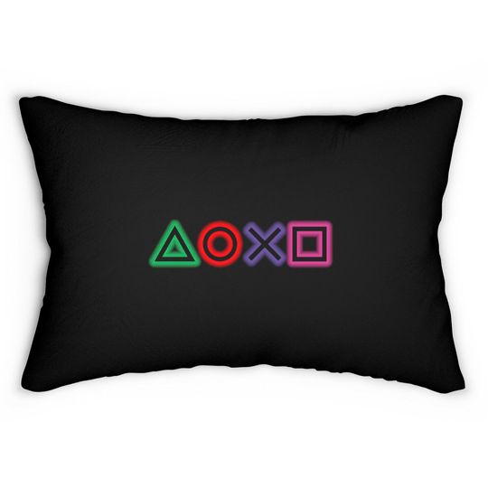 playstation buttons glow Lumbar Pillows