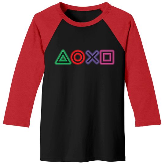 Discover playstation buttons glow Baseball Tees