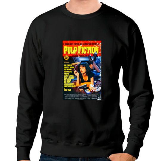 Pulp Fiction Sweatshirts Movie Poster Tarantino 90s Cult Film Cool Gift Tee