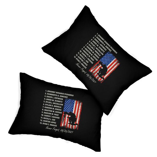 Never Forget The Names Of 13 Fallen Soldiers Lumbar Pillows