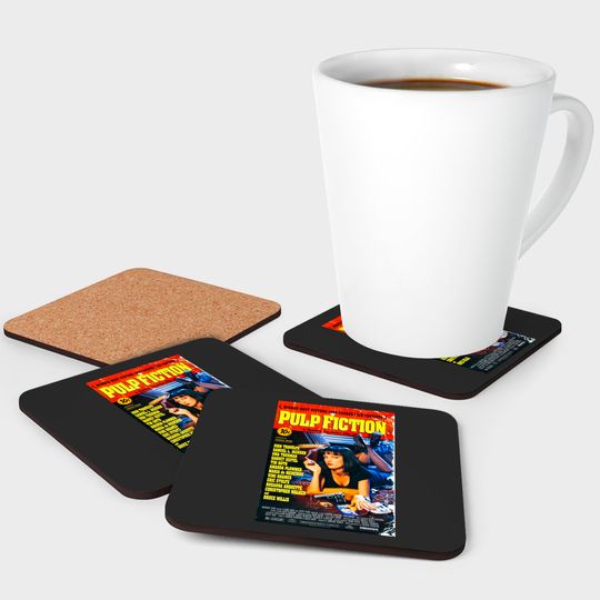 Pulp Fiction Coasters Movie Poster Tarantino 90s Cult Film Cool Gift Coaster