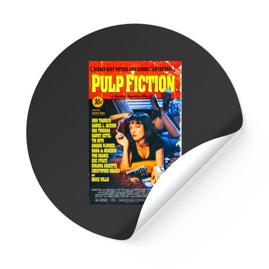 Pulp Fiction Stickers Movie Poster Tarantino 90s Cult Film Cool Gift Sticker
