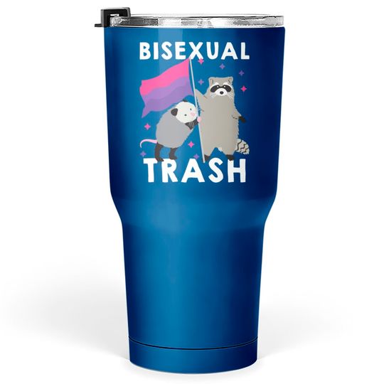 Bisexual Trash Gay Pride Rainbow LGBT Raccoon Tumblers 30 oz