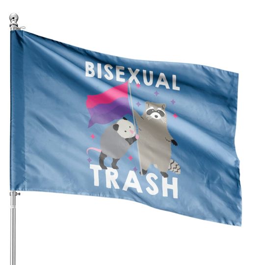 Discover Bisexual Trash Gay Pride Rainbow LGBT Raccoon House Flags