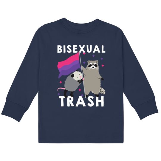 Discover Bisexual Trash Gay Pride Rainbow LGBT Raccoon  Kids Long Sleeve T-Shirts
