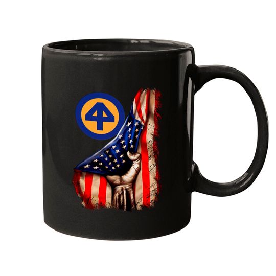 44th Infantry Division American Flag Mugs