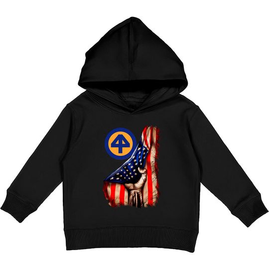 Discover 44th Infantry Division American Flag Kids Pullover Hoodies