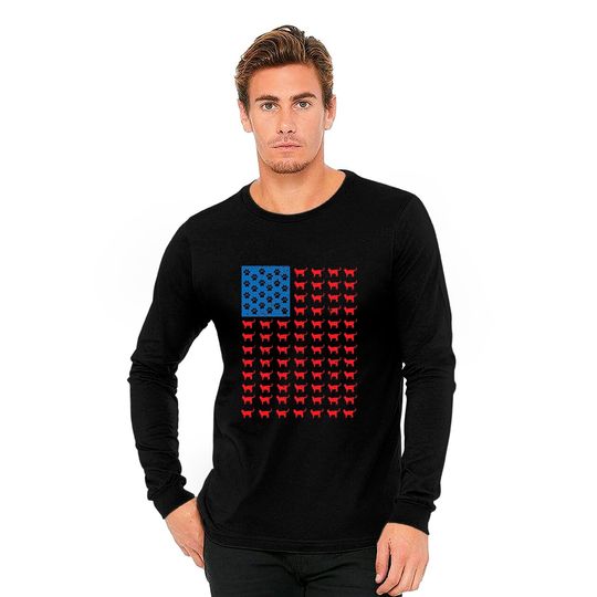 Distressed Patriotic Cat Shirt for Men Women and Kids Long Sleeves