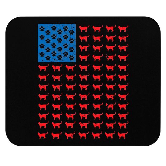 Discover Distressed Patriotic Cat Mouse Pad for Men Women and Kids Mouse Pads