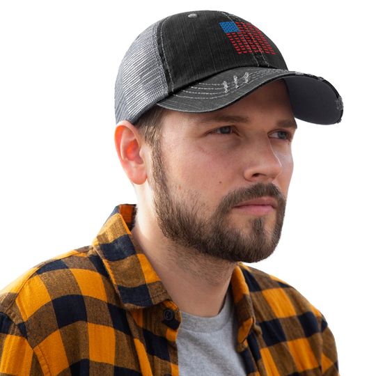 Distressed Patriotic Cat Trucker Hat for Men Women and Kids Trucker Hats