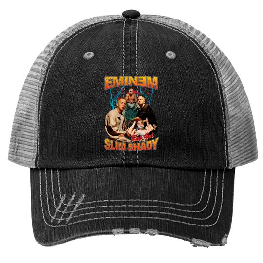 Eminem Retro Vintage Black Trucker Hats