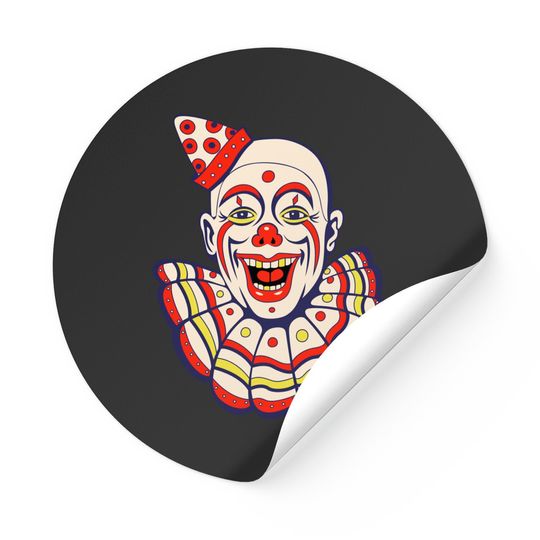 Discover Vintage Circus Clown - Clowns - Stickers