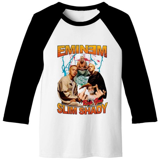 Eminem Retro Vintage Black Baseball Tees
