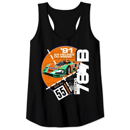 Discover Retro Le Mans 24 Hours Tank Tops - Mazda 787B Group C2 Design - Mazda 787b Group C2 - Tank Tops