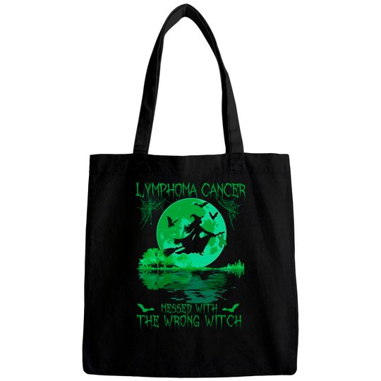 Lymphoma Cancer Messed With The Wrong Witch Lymphoma Awareness - Lymphoma Cancer - Bags