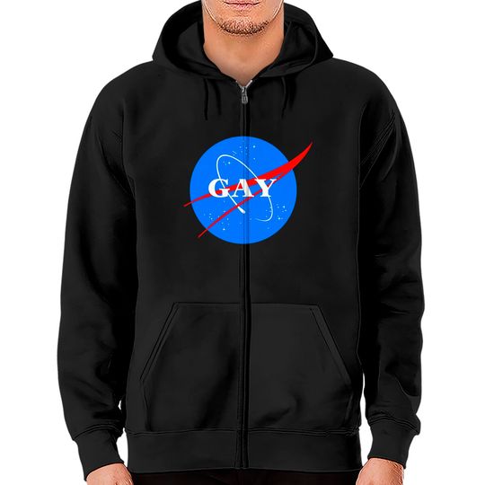 Gay NASA Logo Space Gay Geek Pride - Gay - Zip Hoodies