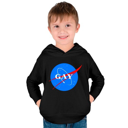 Gay NASA Logo Space Gay Geek Pride - Gay - Kids Pullover Hoodies