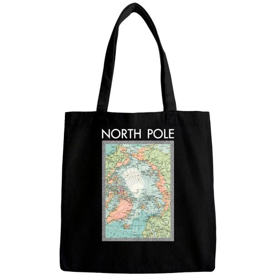 Discover North Pole Vintage Map - North Pole - Bags