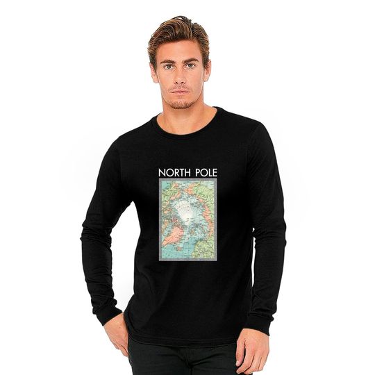 North Pole Vintage Map - North Pole - Long Sleeves