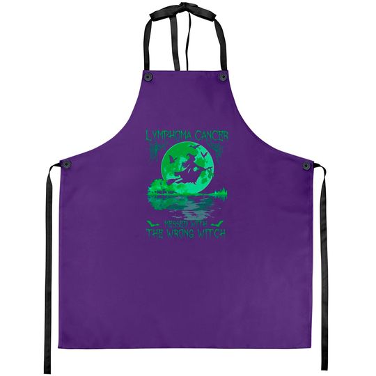 Lymphoma Cancer Messed With The Wrong Witch Lymphoma Awareness - Lymphoma Cancer - Aprons
