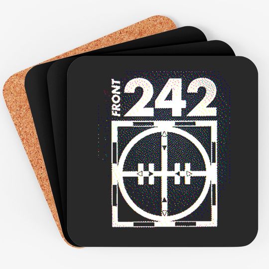 Front 242 †† Glitch 3D Logo Fanart Design - Front 242 - Coasters