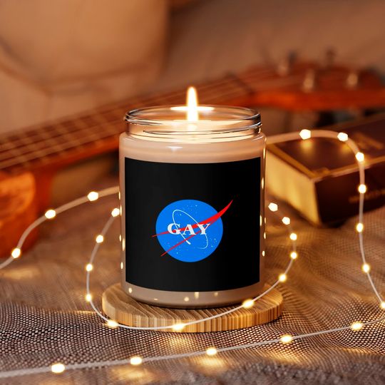 Gay NASA Logo Space Gay Geek Pride - Gay - Scented Candles