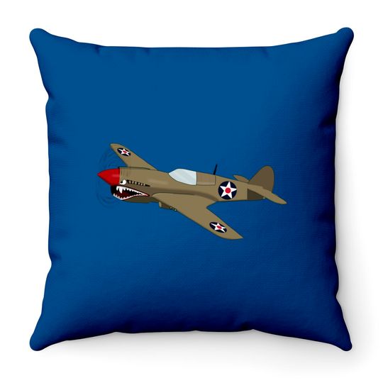Flying Tiger (Large Design) - Ww2 Plane - Throw Pillows