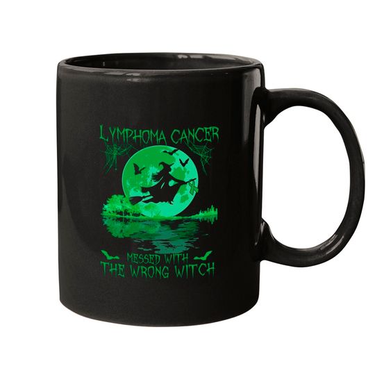 Lymphoma Cancer Messed With The Wrong Witch Lymphoma Awareness - Lymphoma Cancer - Mugs