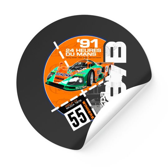Discover Retro Le Mans 24 Hours Stickers - Mazda 787B Group C2 Design - Mazda 787b Group C2 - Stickers