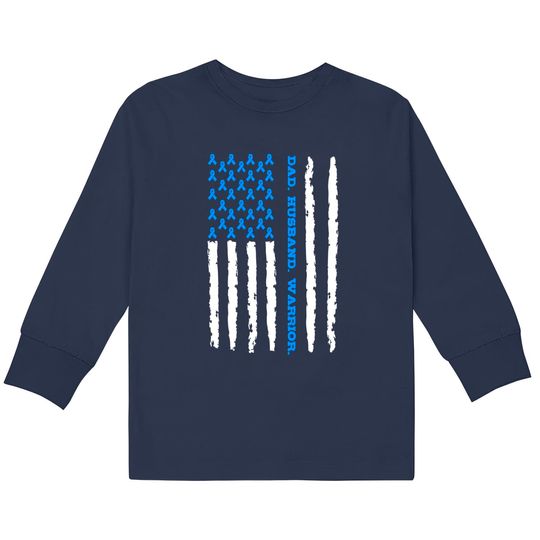 Prostate Cancer Dad Husband Warrior - Prostate Cancer -  Kids Long Sleeve T-Shirts