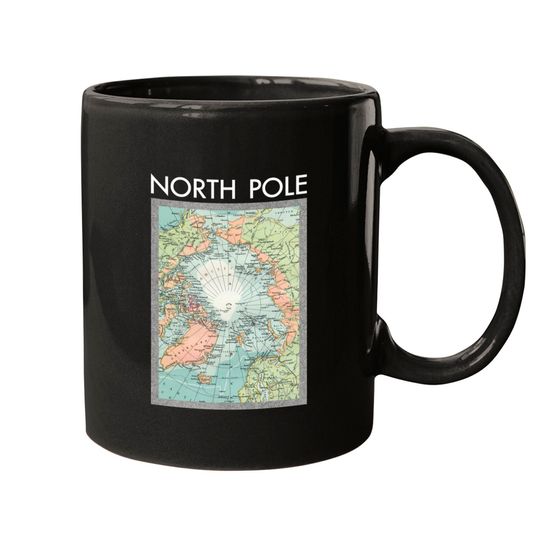 North Pole Vintage Map - North Pole - Mugs