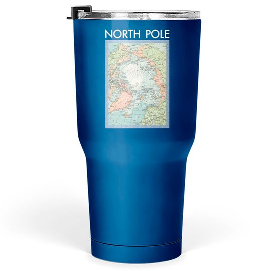 North Pole Vintage Map - North Pole - Tumblers 30 oz