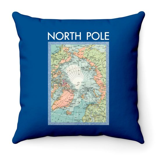 North Pole Vintage Map - North Pole - Throw Pillows